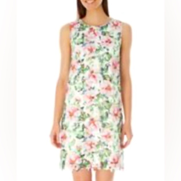 Uttam Boutique Floral print lace mini Dress in Small - Picture 3 of 14